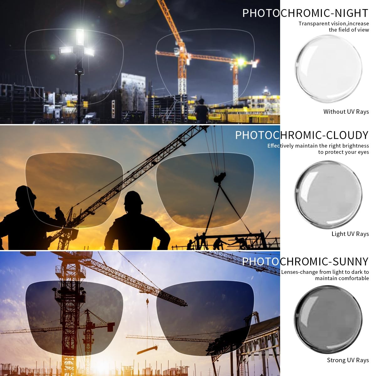 BEASVFE photochromic wraparound glasses transition from clear to tinted indoors