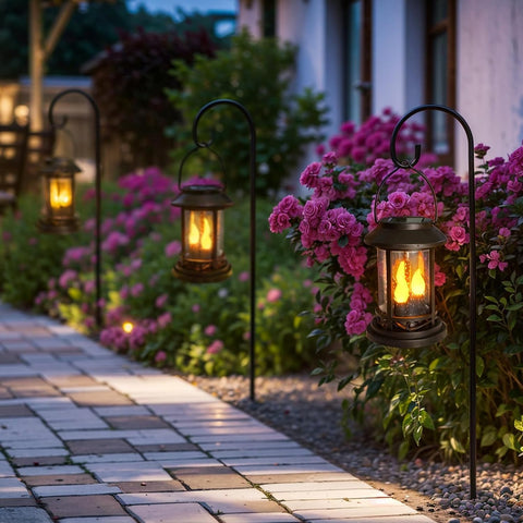 Beautyard lanterns offer flickering candle effect for cozy outdoor evenings