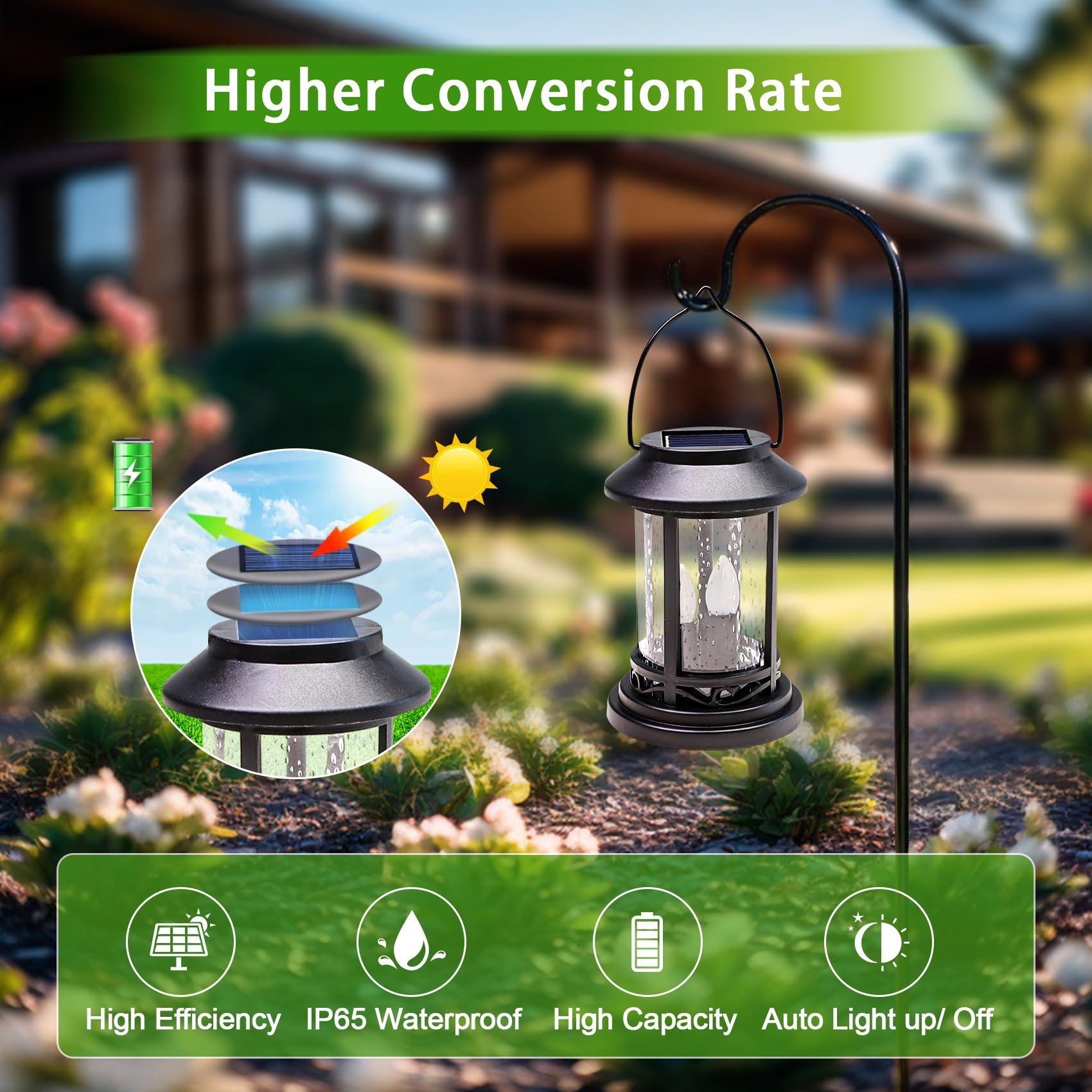 Beautyard black lanterns feature IP65 weather resistance for year-round use