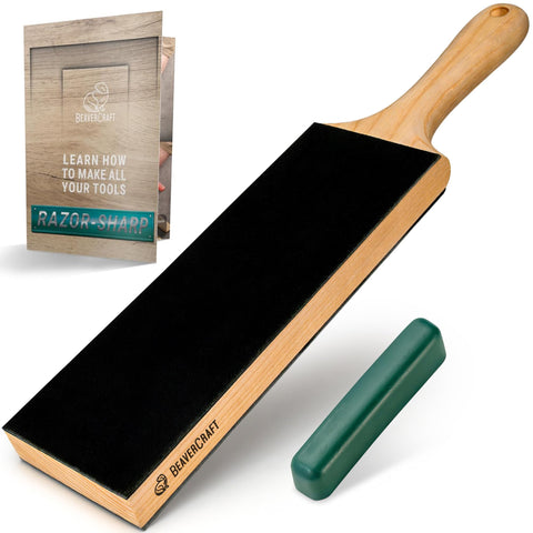 BeaverCraft Leather Strop Kit 15.2 inch for precision edge maintenance.