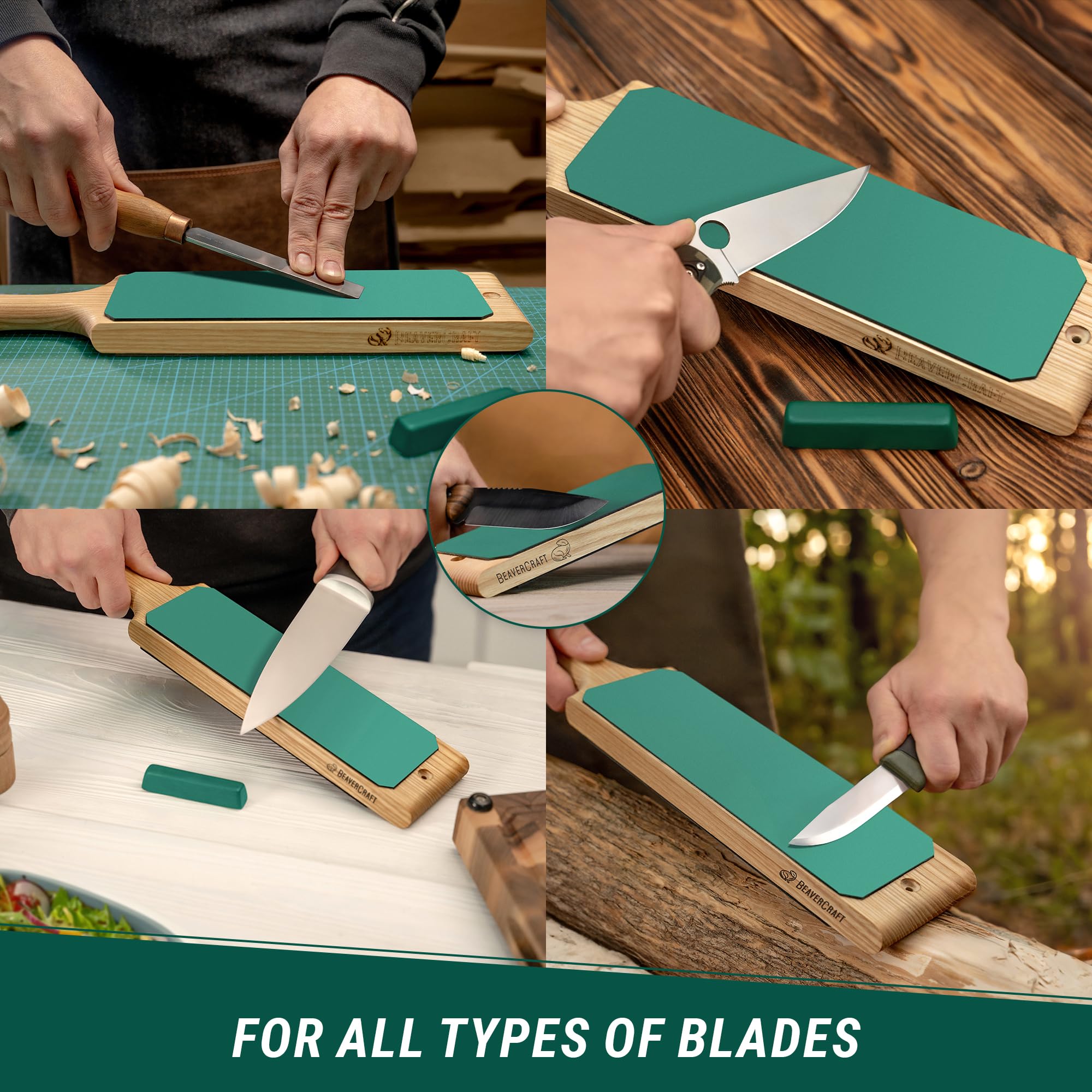BeaverCraft polishing compound for strop enhances blade polish efficiently.