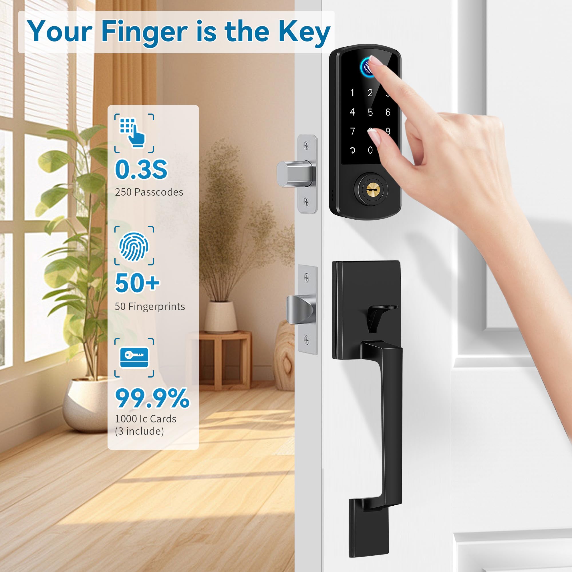 BEBASIA digital keypad close-up for PIN entry and guest access