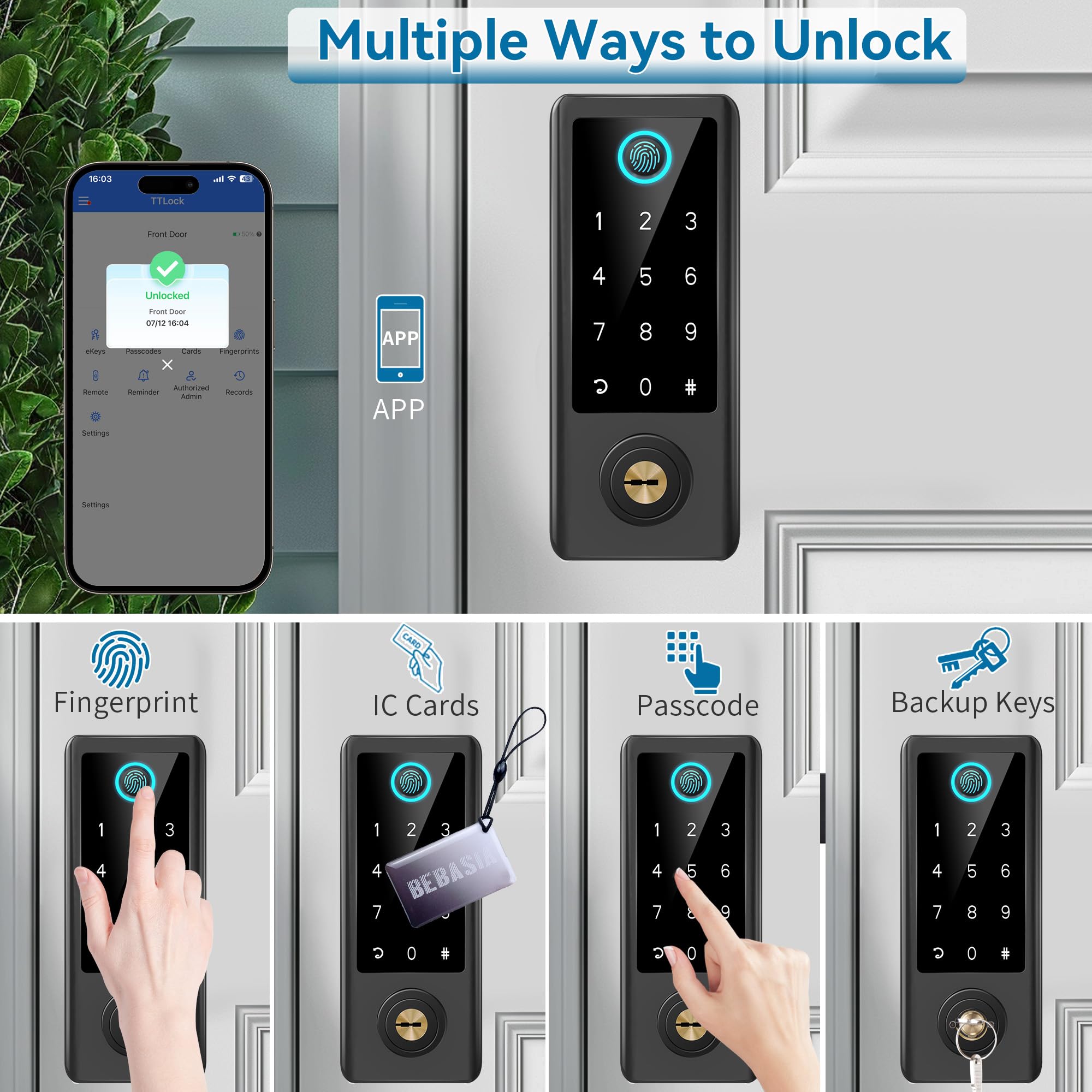 BEBASIA electronic touchscreen keypad for convenient passcodes