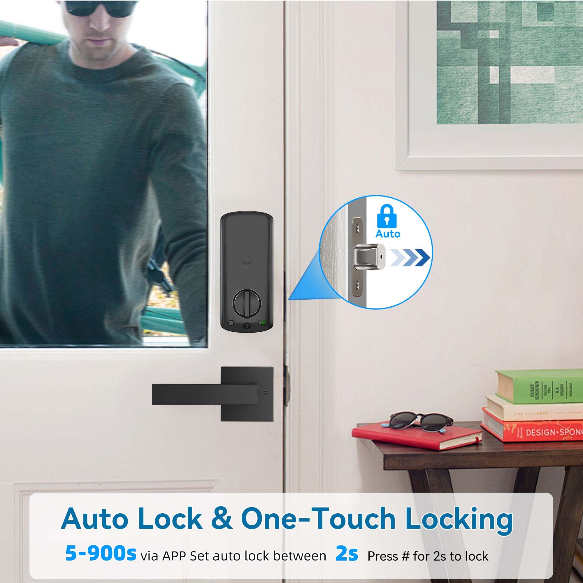 BEBASIA interior lock view inside door illustrating simple installation