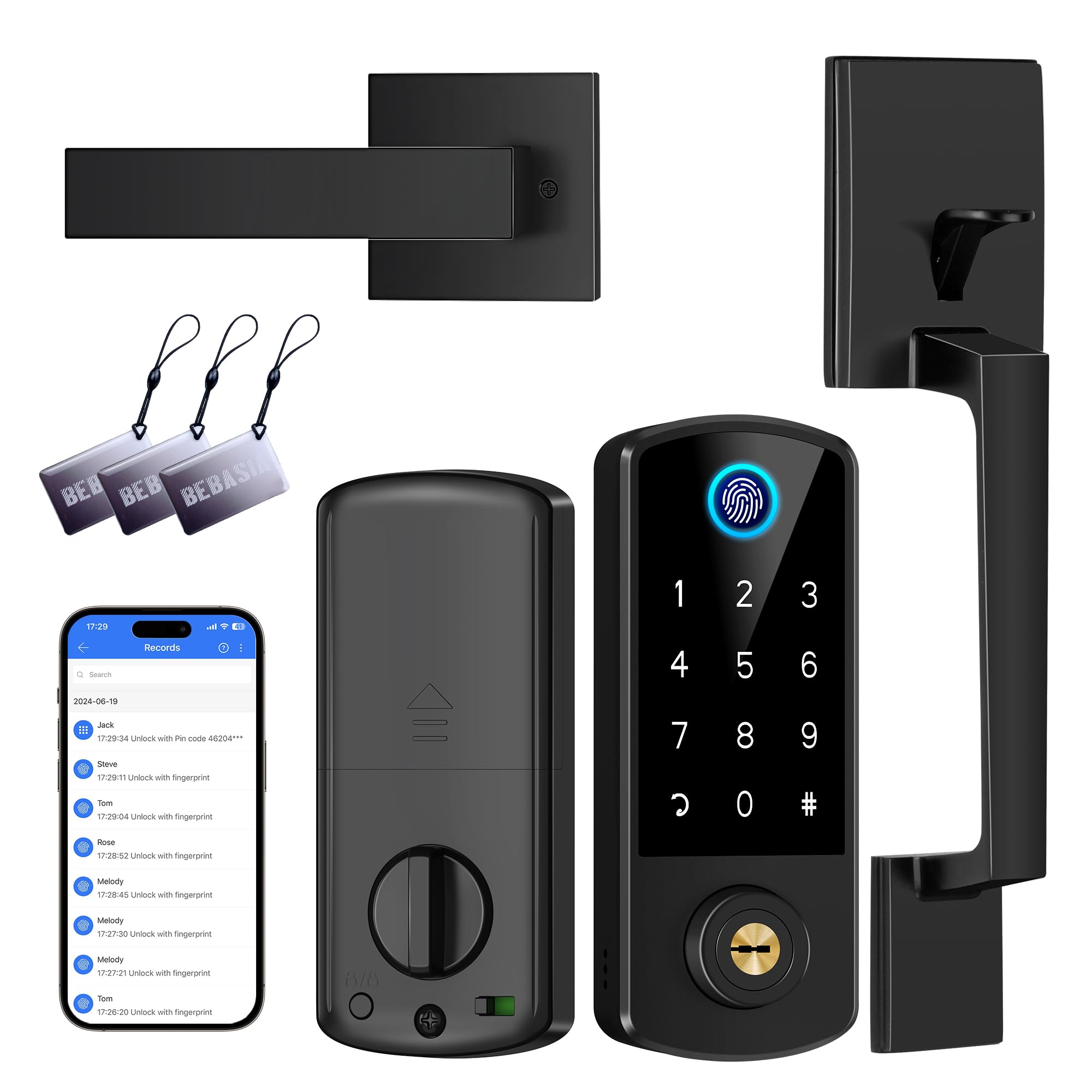 BEBASIA keyless entry deadbolt front view for secure home access