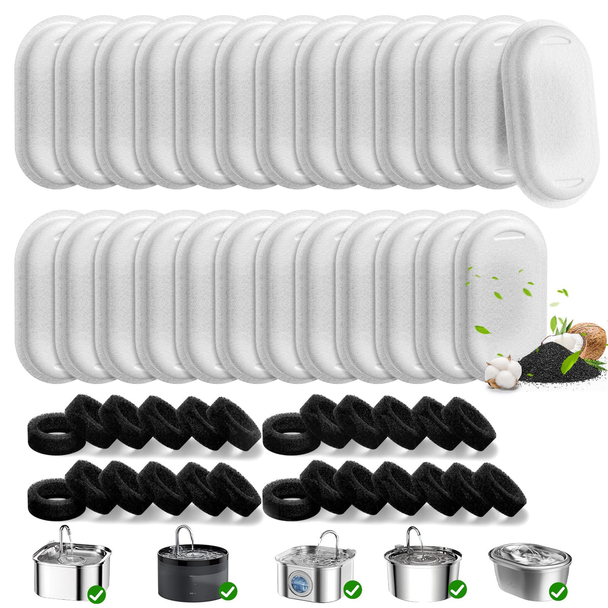 Beckacher carbon filter 25-pack for fresh-tasting water in pets.