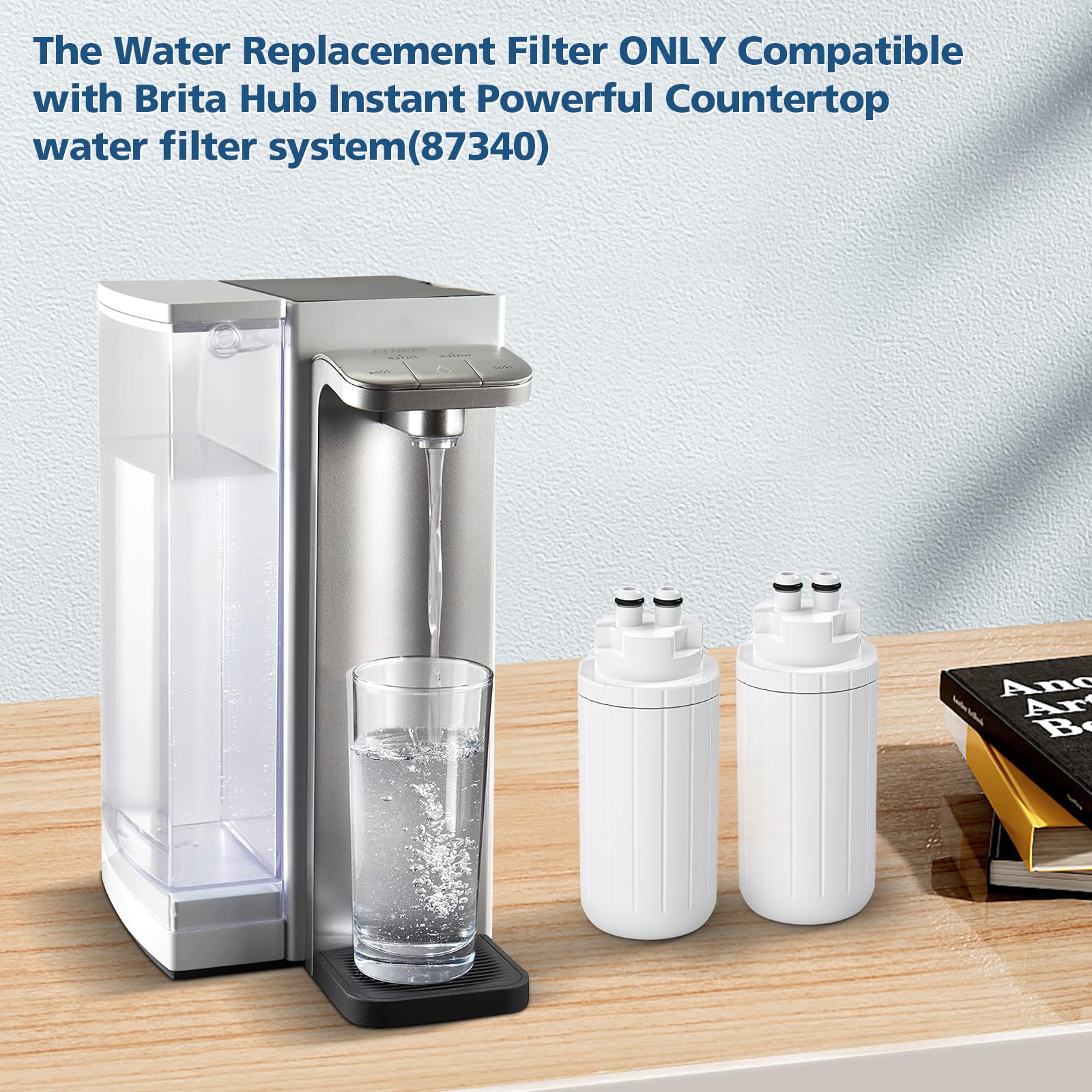 Beckacher two-pack filters ready for ongoing countertop purification in your kitchen.