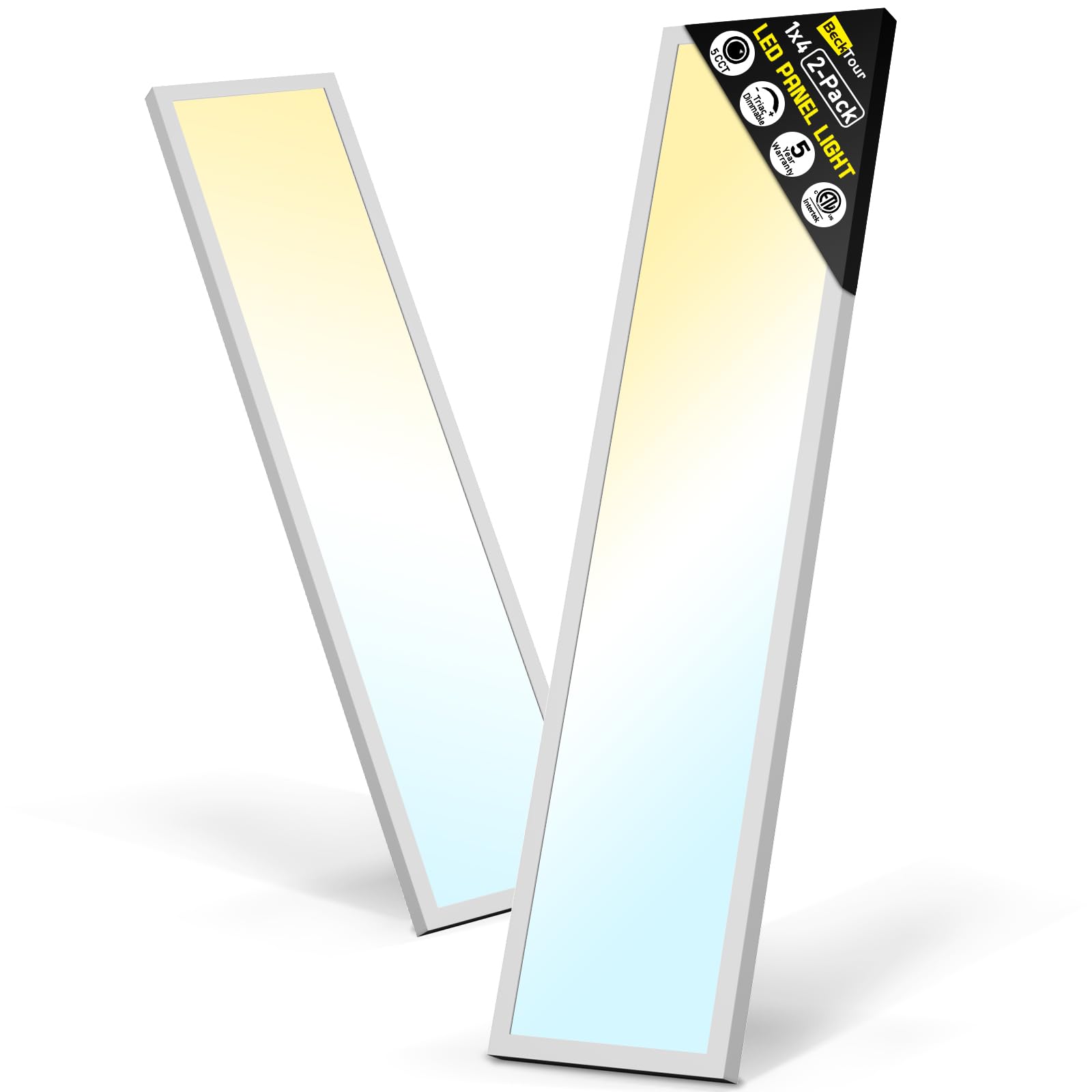 BeckTour 1x4 LED panel close-up showing even brightness for task areas.