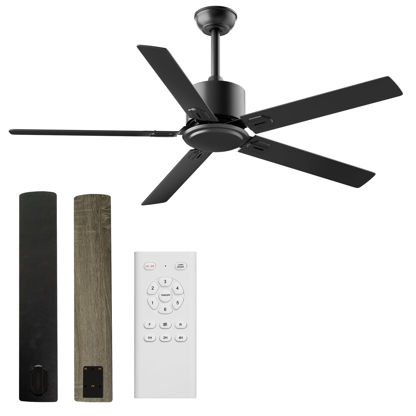 BECLOG 42-inch black ceiling fan with remote for effortless cooling