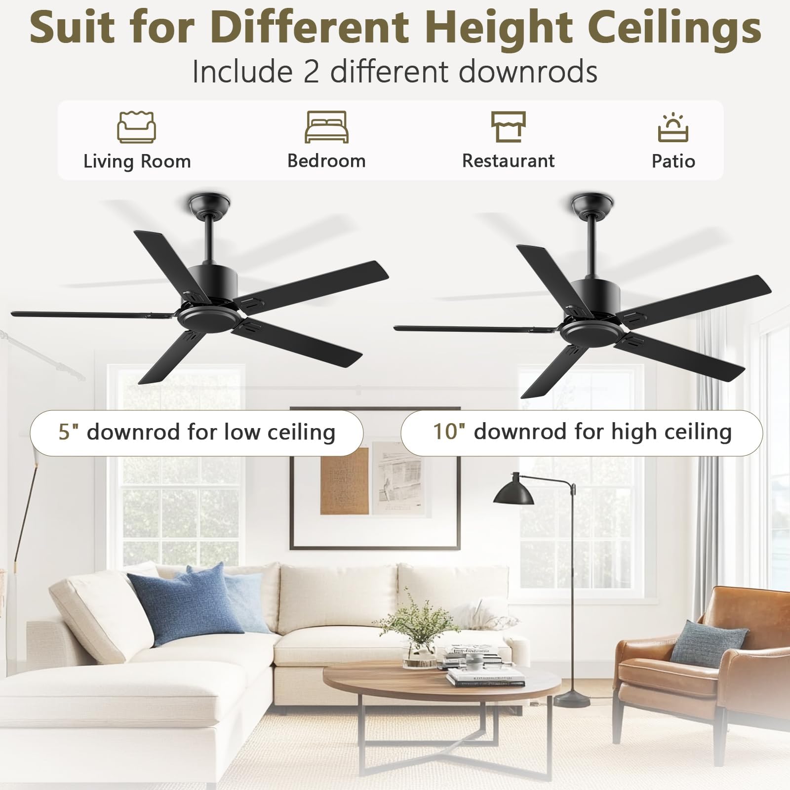 BECLOG quiet ceiling fan for sleep-friendly environments