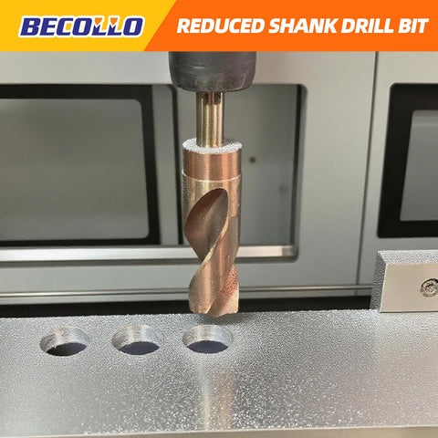 BECOLLO cobalt drill bit being used on metal workpiece