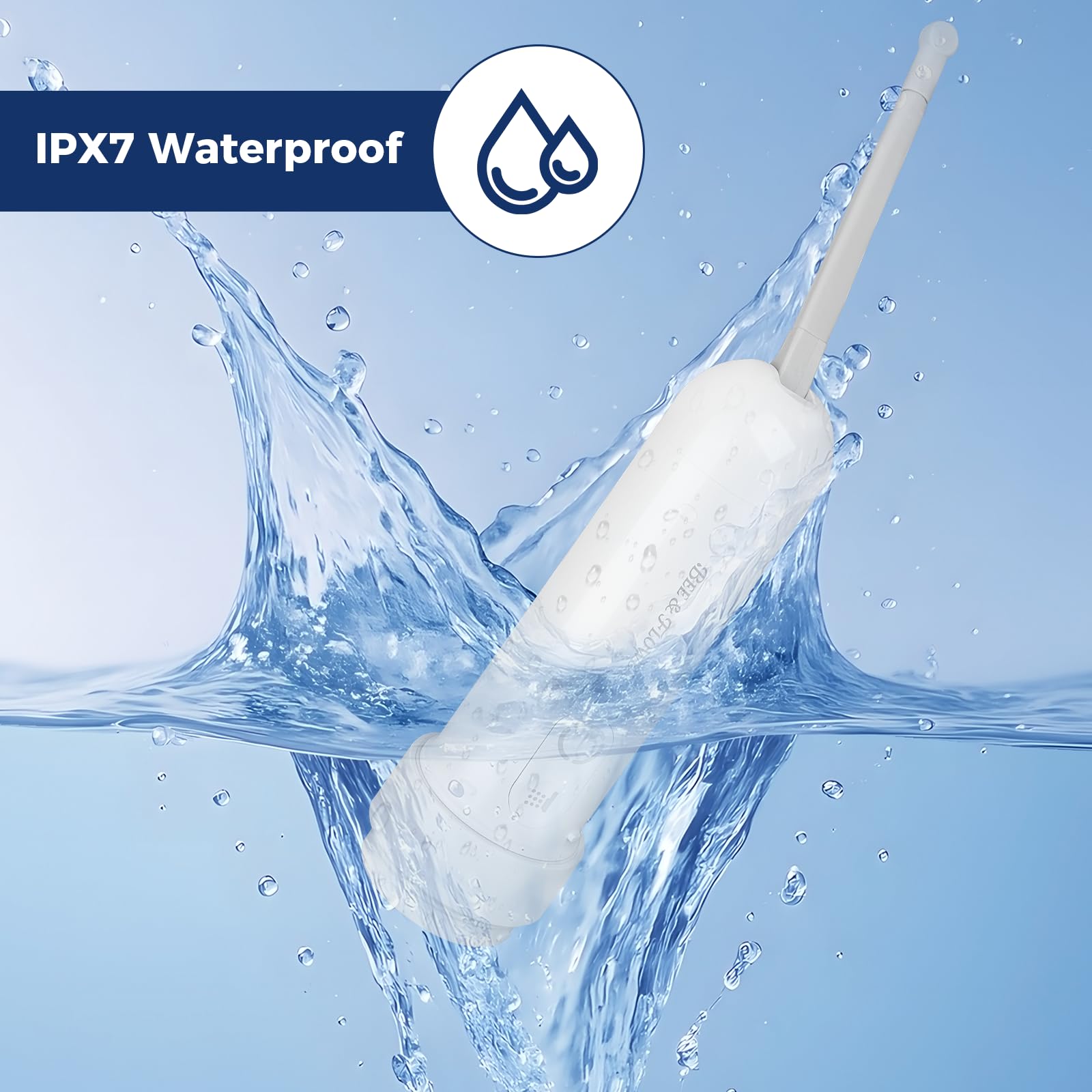 Bee&Flower IPX7 waterproof design for bathroom and outdoor use.