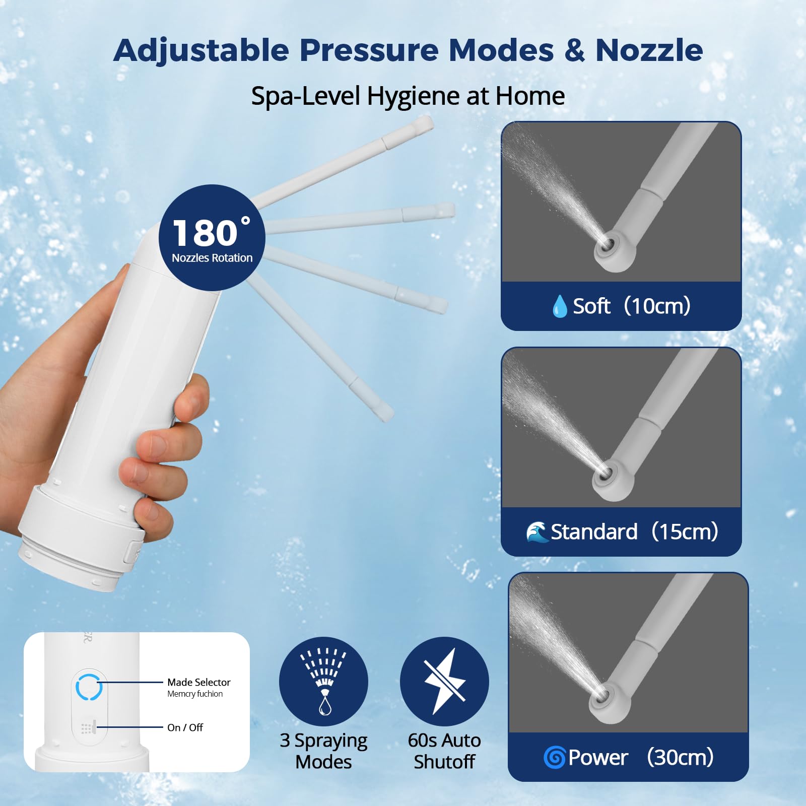Bee&Flower bidet with 180° rotating nozzle for precise cleaning.