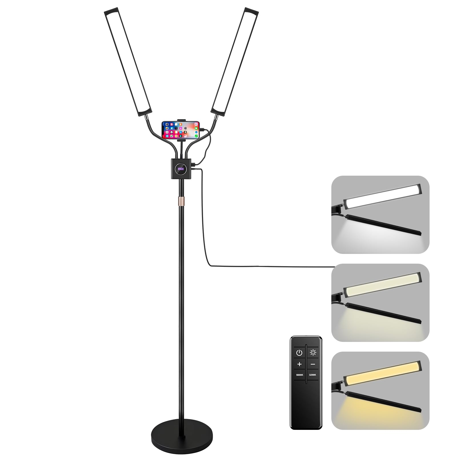BeeMingle lash light floor lamp with 3 CCT for precise eyelash work