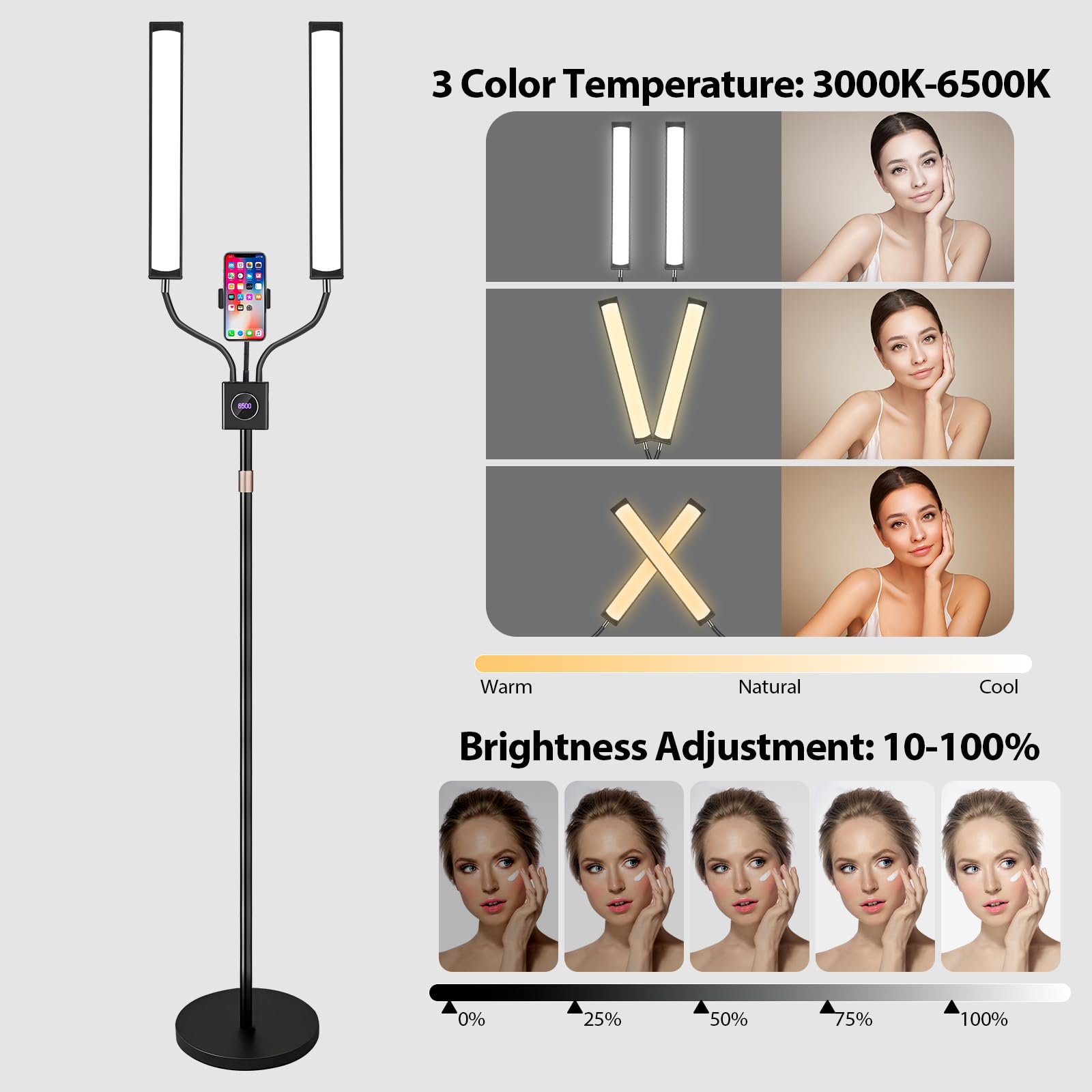 BeeMingle tattoo light with phone holder supports mobile viewing during sessions