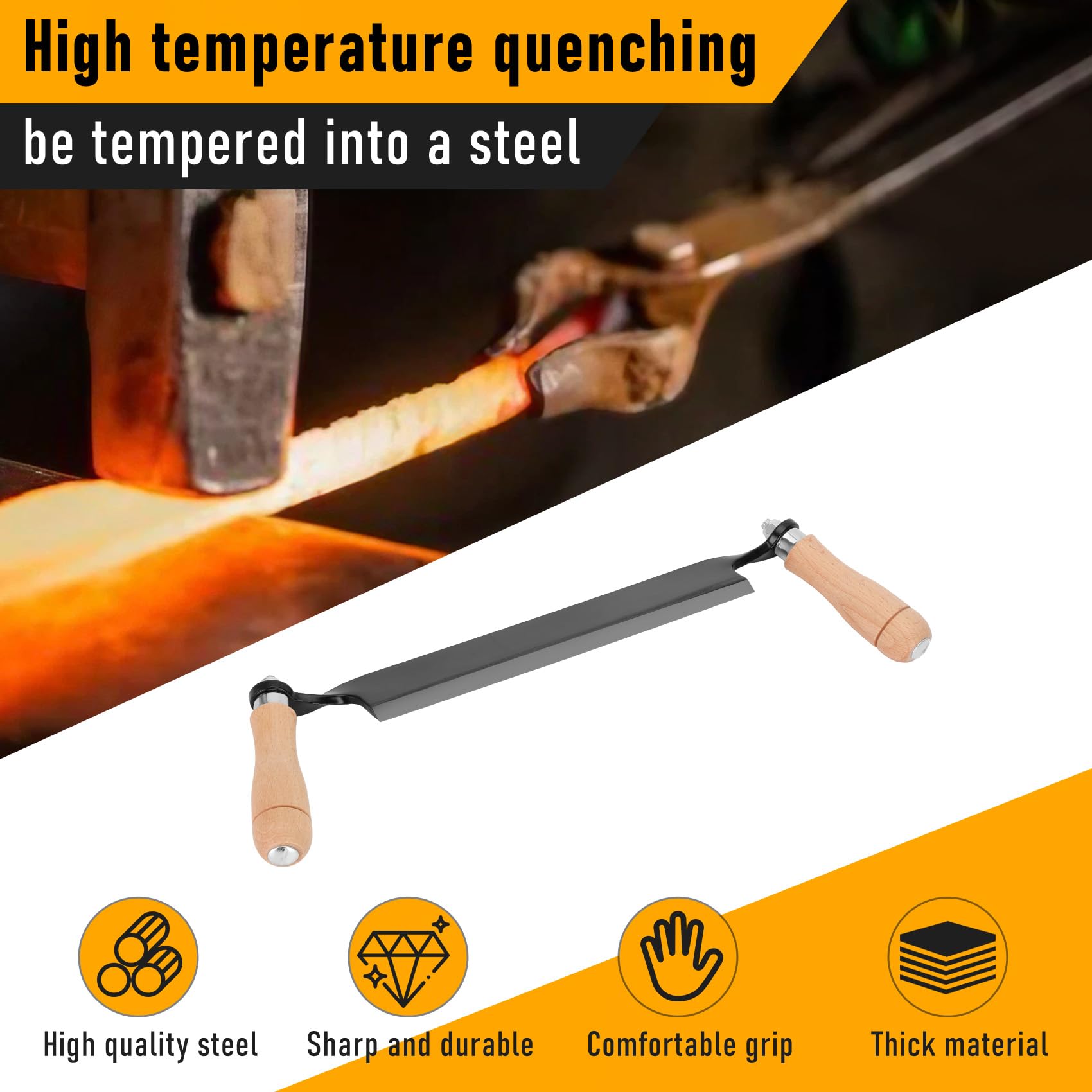 Beendou debarking tool used on fence posts and logs for quick prep