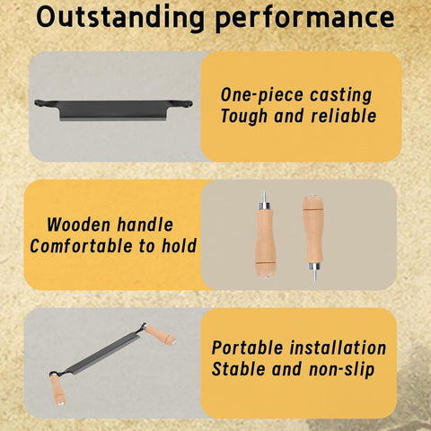 Beendou wood handle grip facilitates steady pulling during debarking and shaping