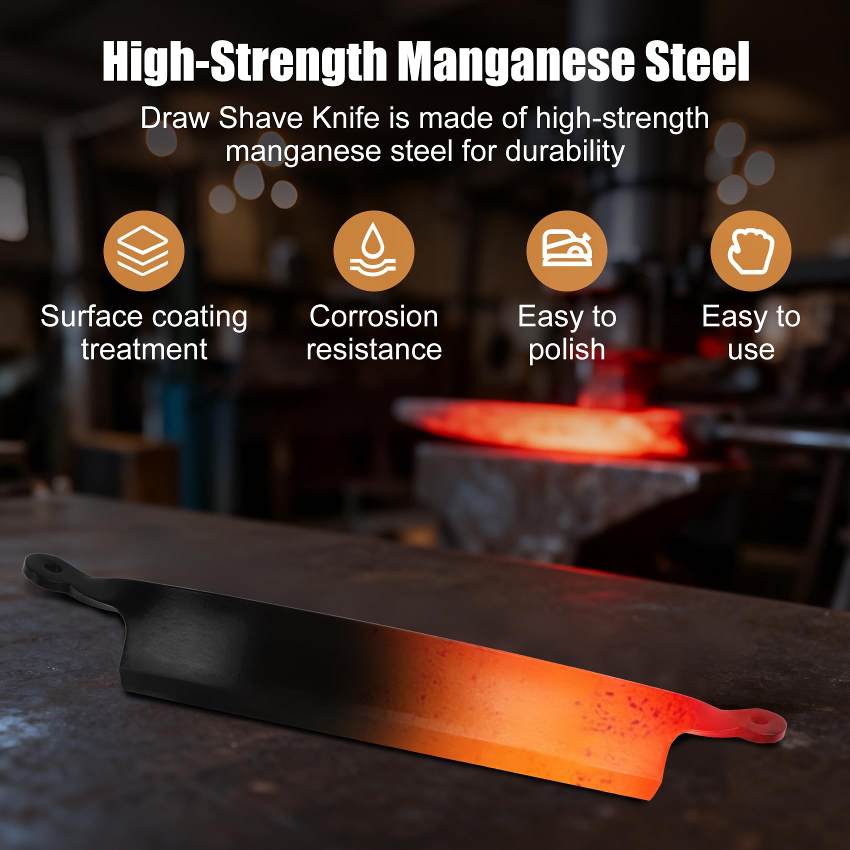 Beendou manganese steel draw knife stays sharp through use.
