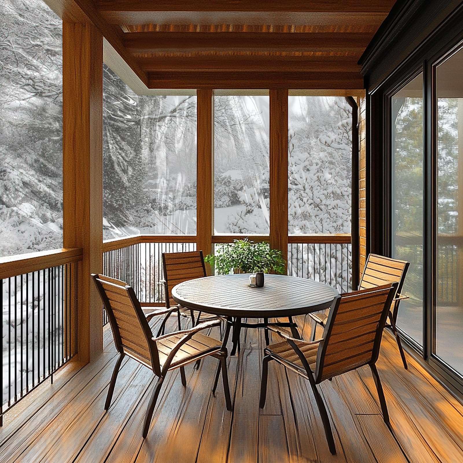 Beeplove heavy-duty clear tarp resists tearing for seasonal outdoor use.