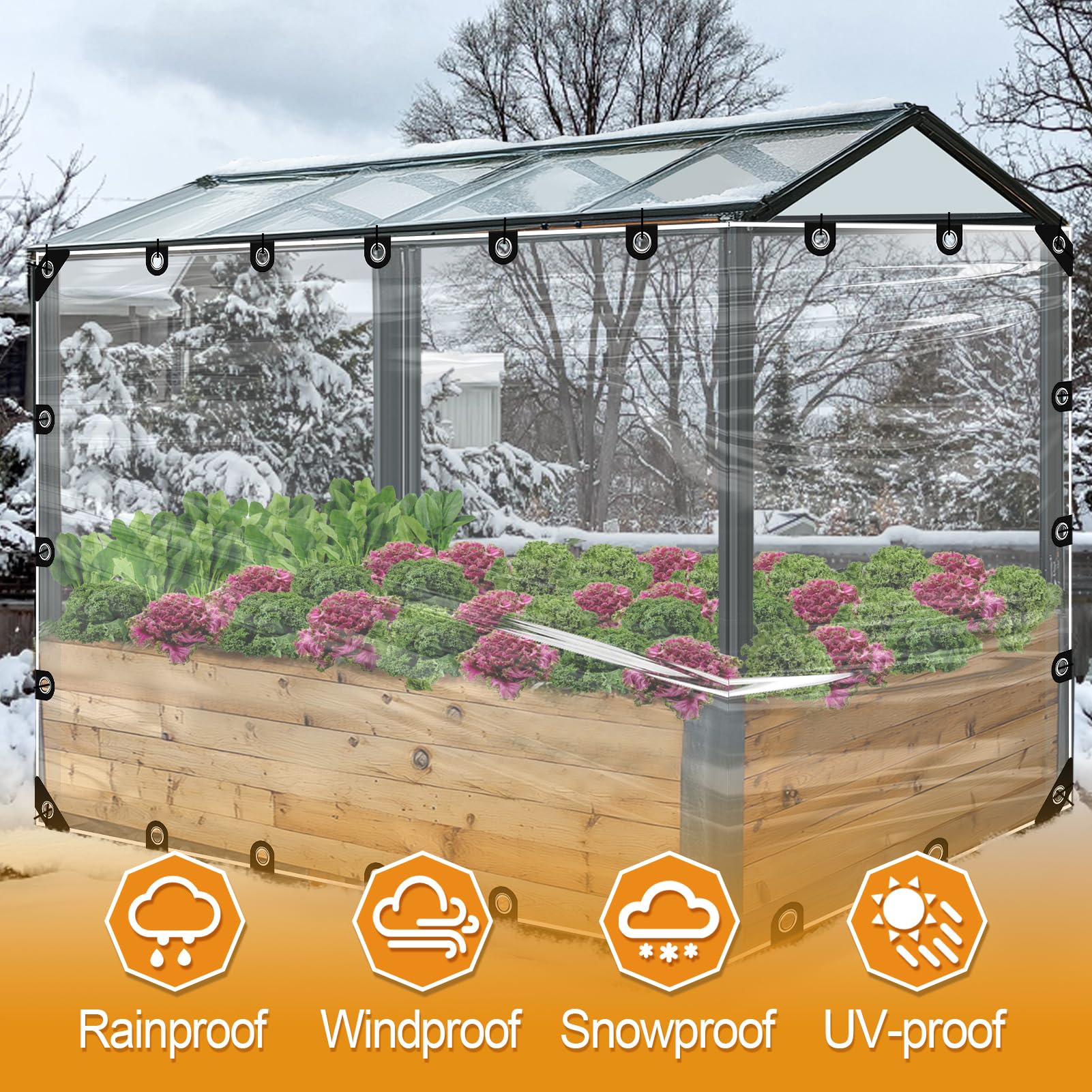 Beeplove tarp with grommets stays secure in windy weather.