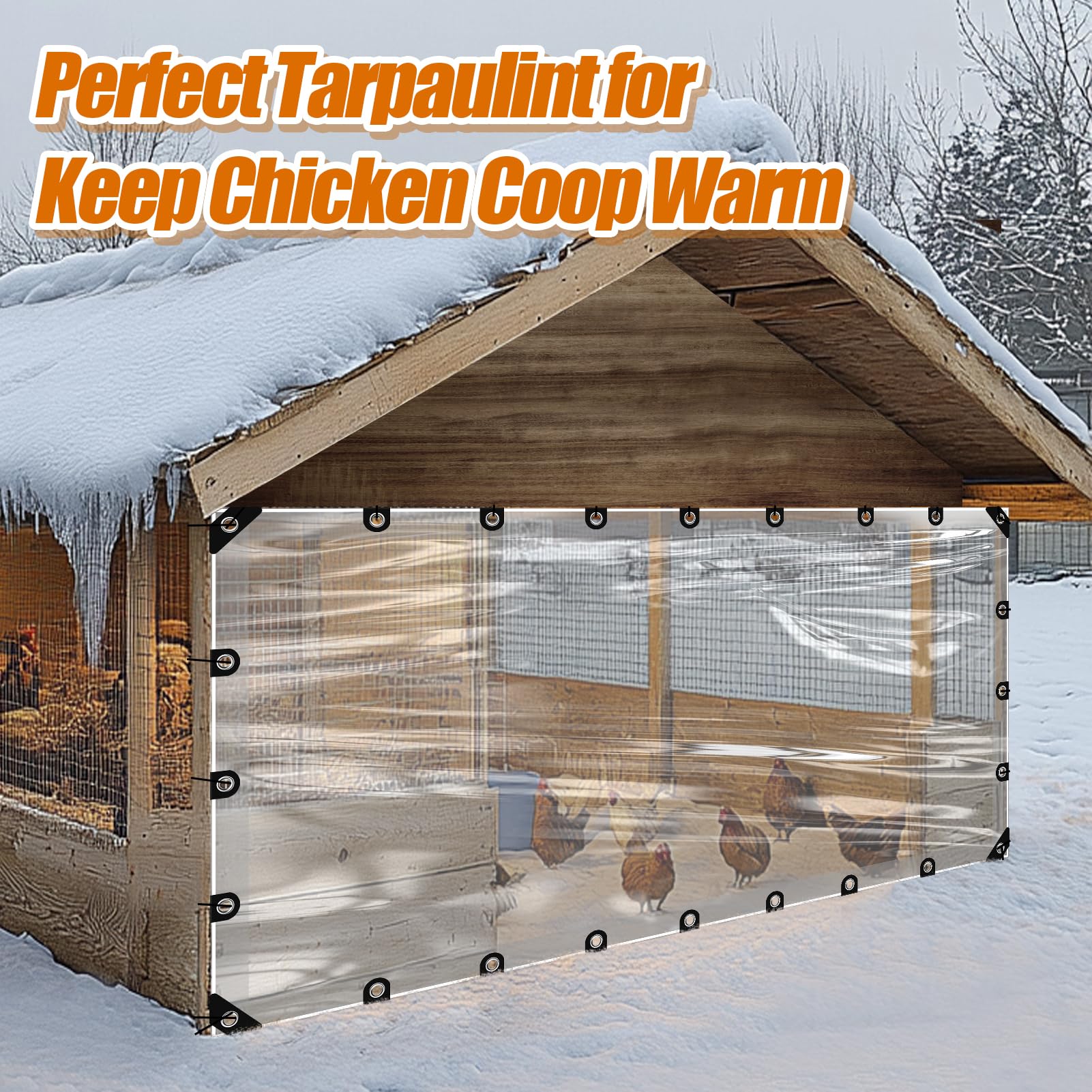 Beeplove UV-resistant clear tarp protects items from sun while staying transparent.