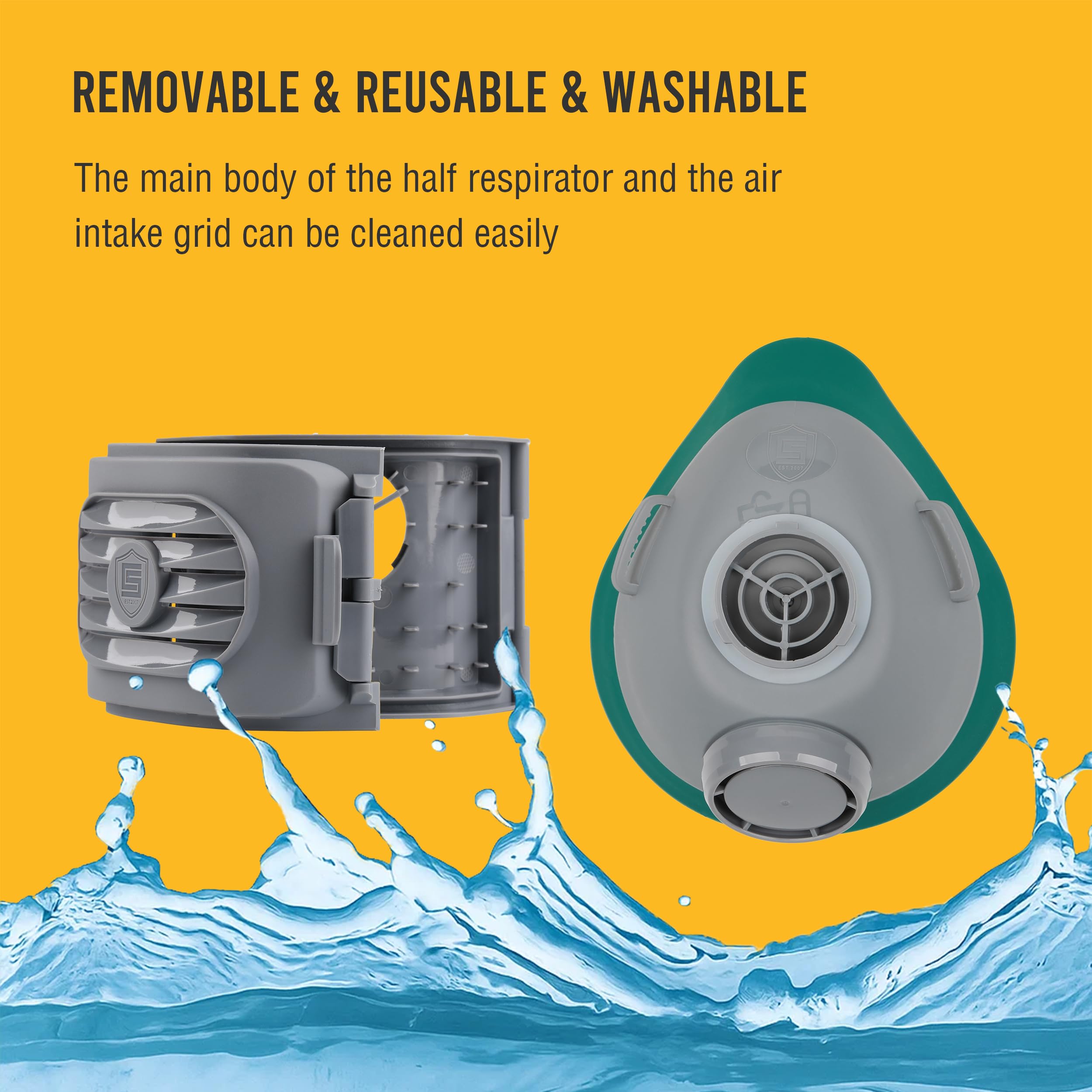 Versatile BEESAFETY respirator for painting, sanding, welding, and fumes with optional carbon filters
