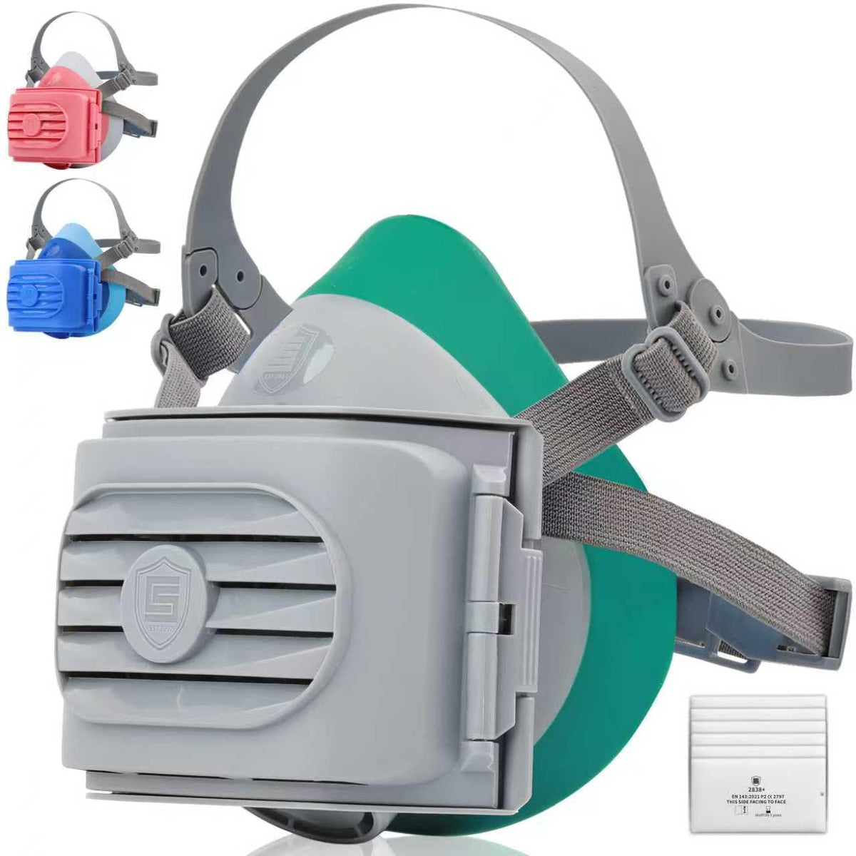 BEESAFETY reusable half-face respirator mask in gray for reliable dust protection during painting