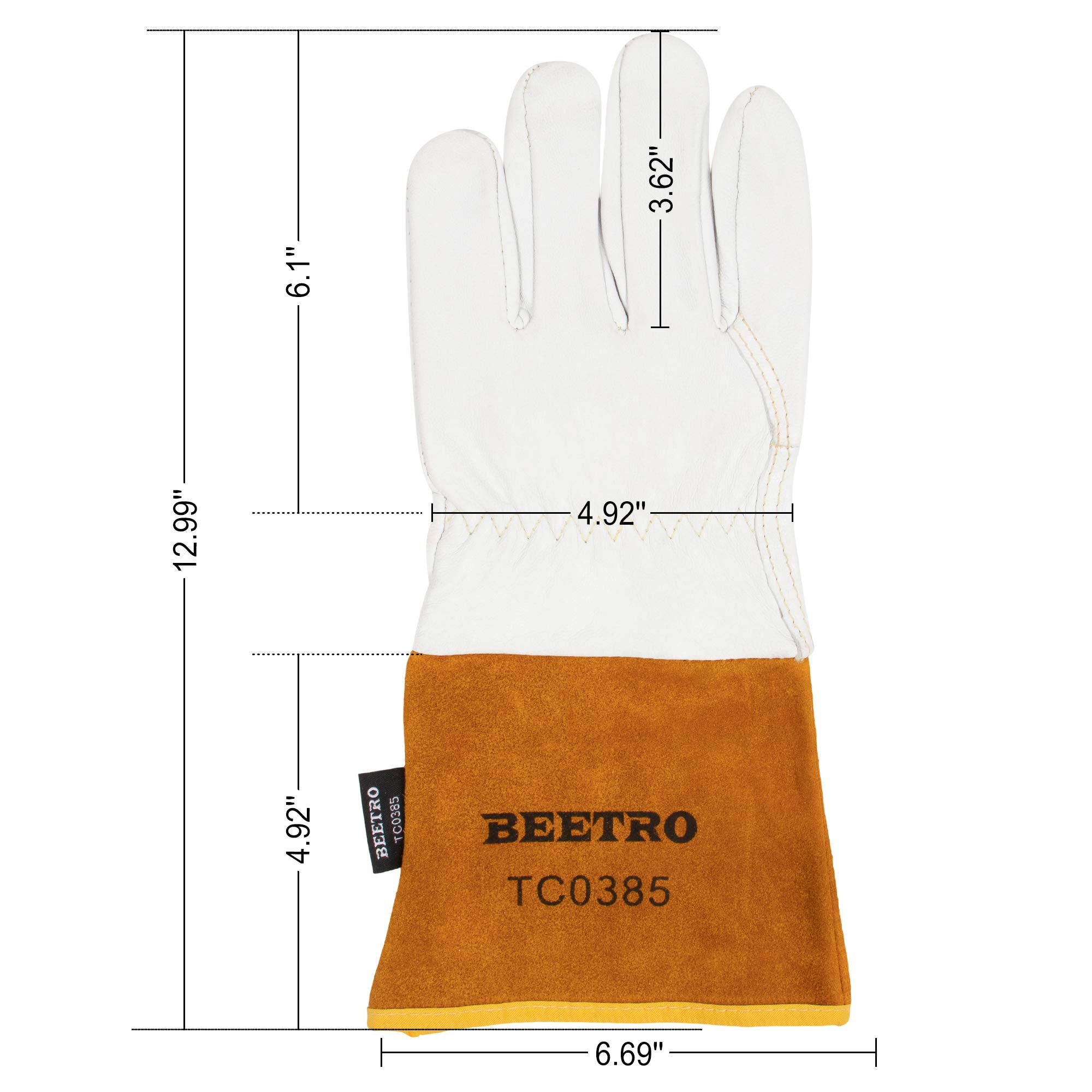 BEETRO cowhide-split-leather gloves offer rugged durability for harsh jobs.