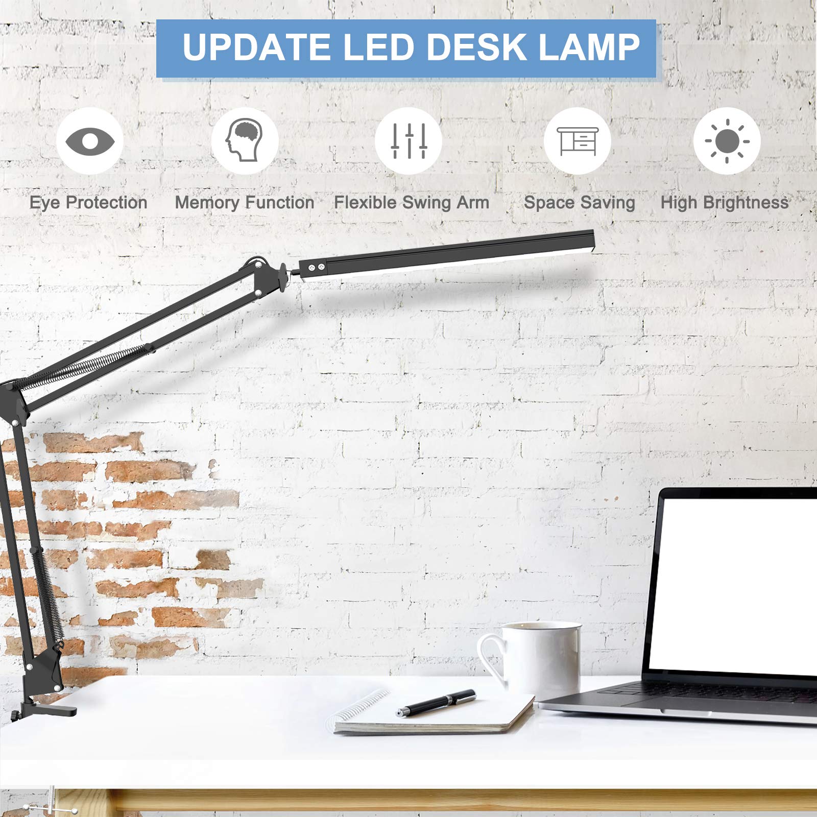 Beetwo desk lamp provides 10 brightness levels to tailor intensity