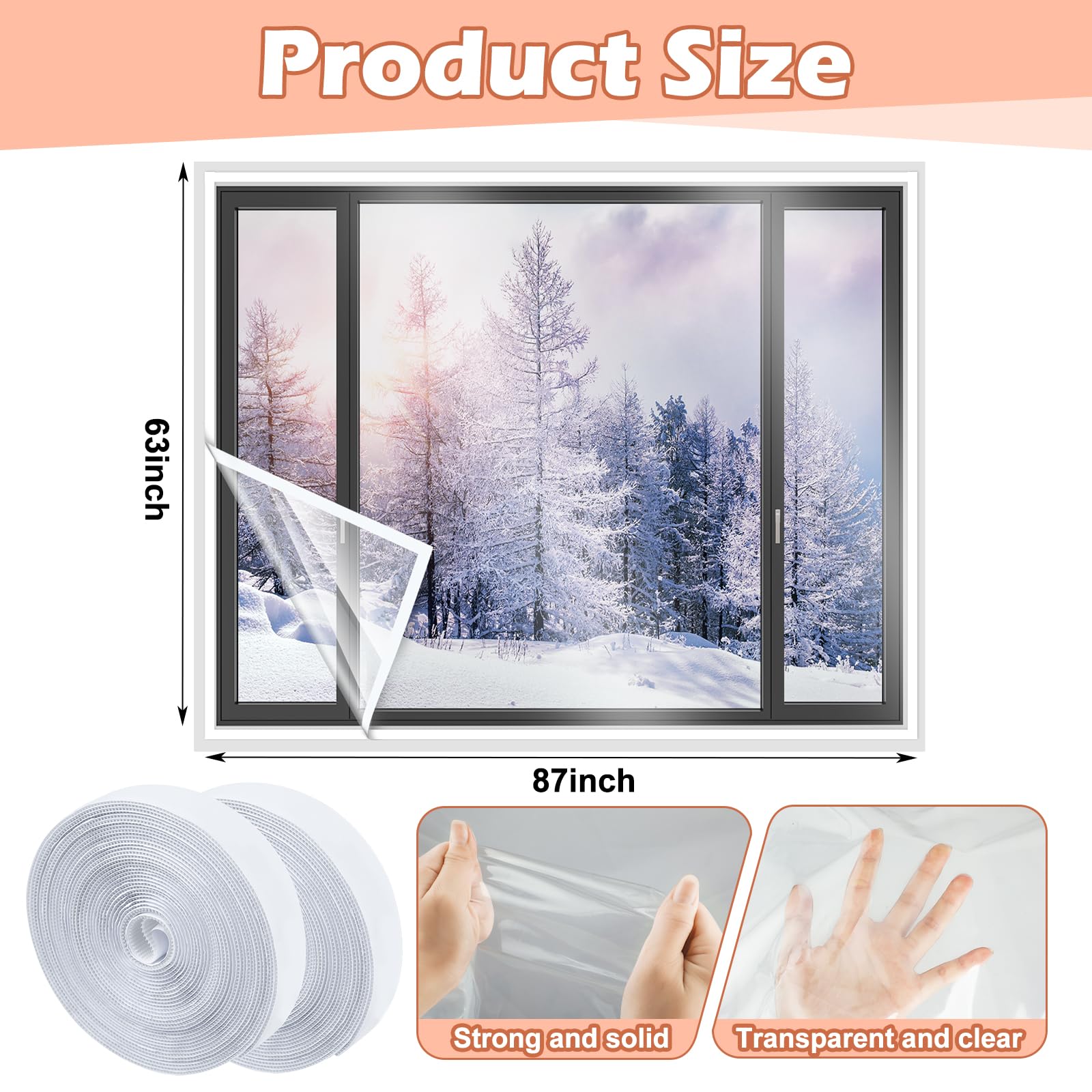 Beeveer adhesive loop tape keeps film securely attached to the window frame.