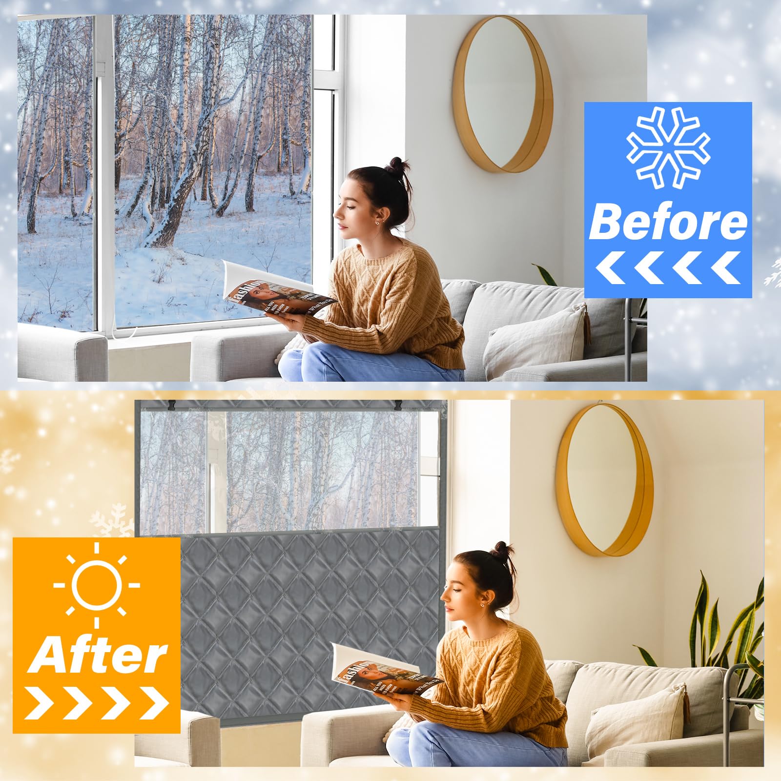 Beeveer adhesive strips at curtain top enabling secure, quick setup