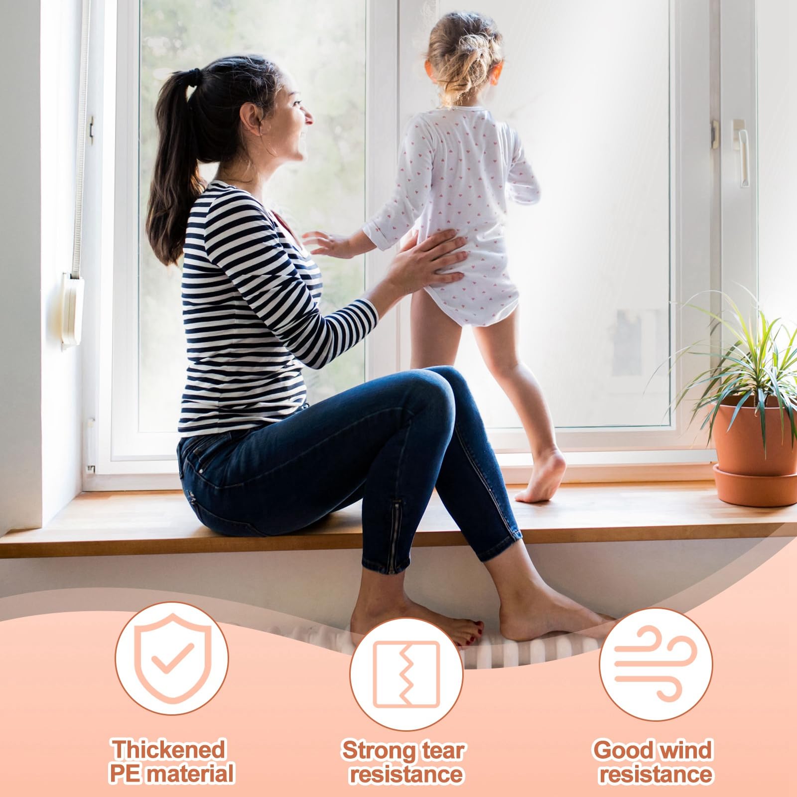 Beeveer cuttable transparent film, customize to your window size for a snug fit.