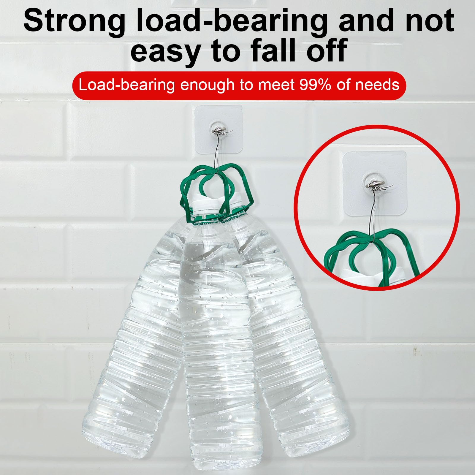 Beeveer no-drill installation hook with strong backing for quick setup.