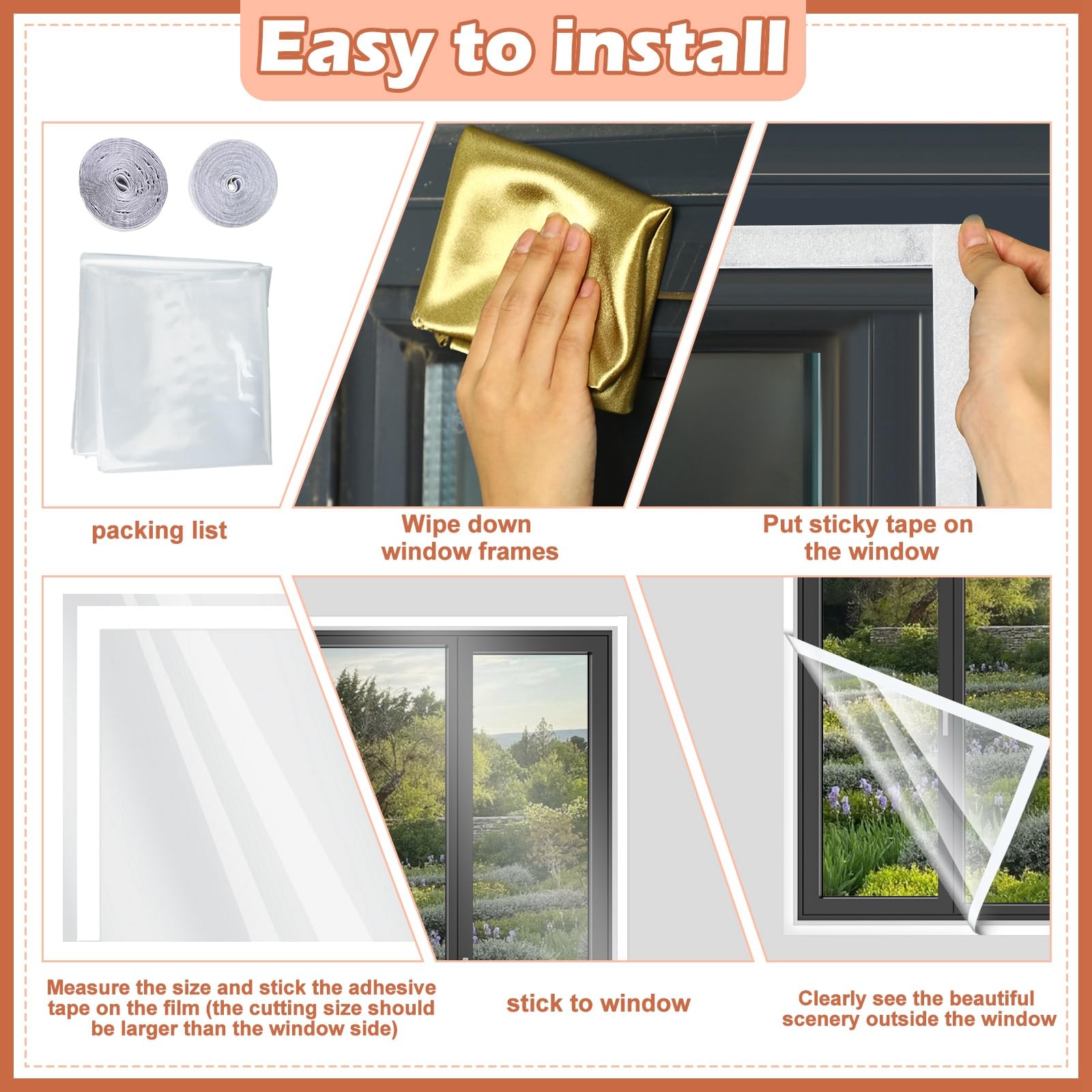 Beeveer reusable transparent film, easy cleaning and long-lasting winter use.