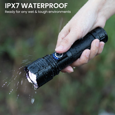 BEFAMALI durable aluminum flashlight, impact-resistant design for drops during outdoor use.