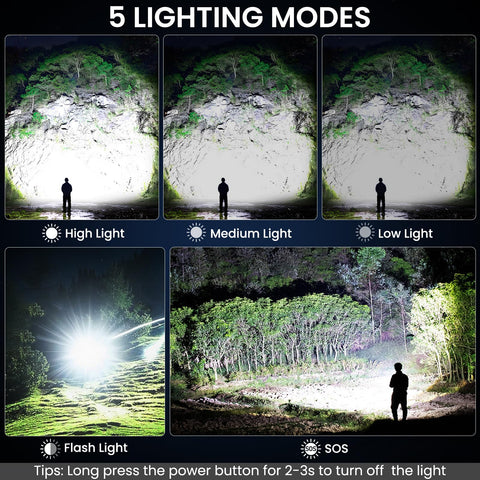 BEFAMALI five-modes, user-friendly control for high, low, strobe, SOS.