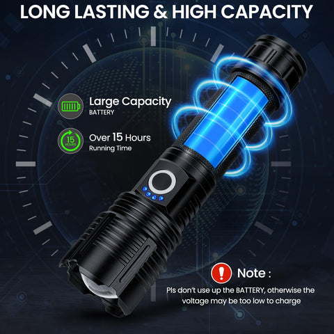 BEFAMALI IPX7 waterproof, rugged aluminum body against rain and drops.