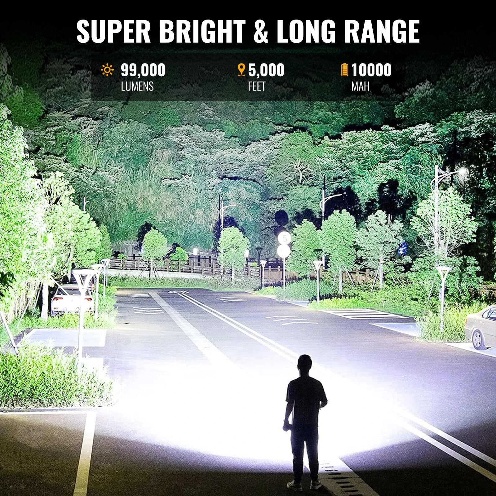 BEFAMALI Spotlight on foldable tripod for stable hands-free use.