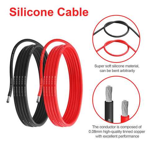 Beffkkip 8 AWG silicone wire black pairing for durable power connections.