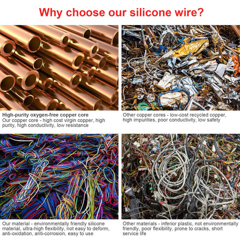 Beffkkip 8 AWG silicone wire withstands -60°C to +200°C.