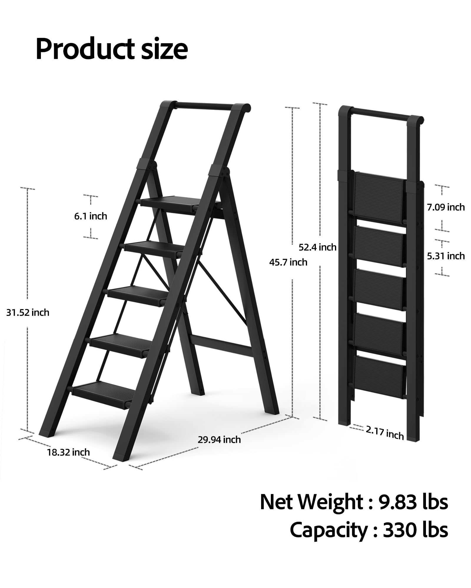 BEFITMACE aluminum frame supports up to 330 lbs