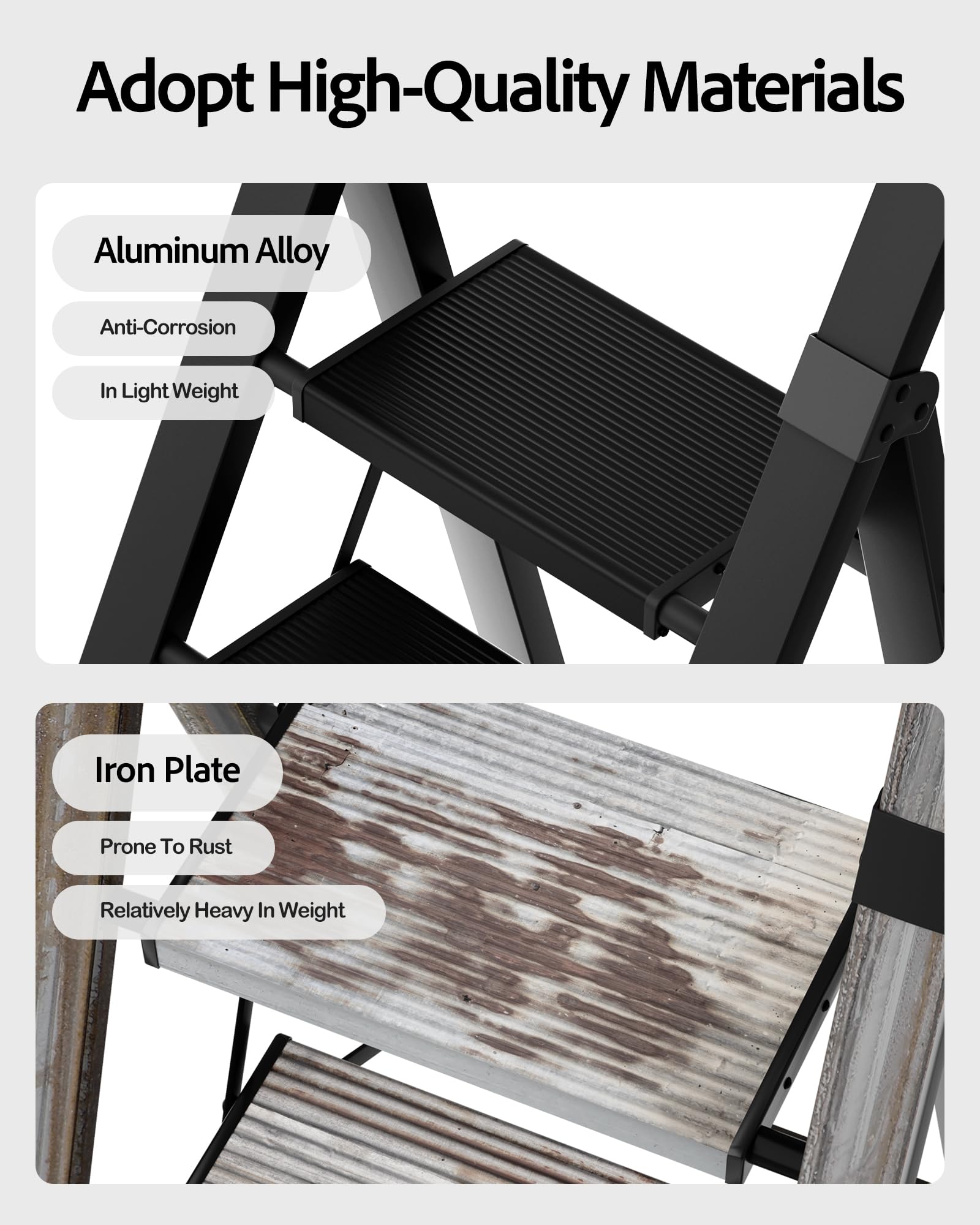 BEFITMACE folding step stool compact for easy storage