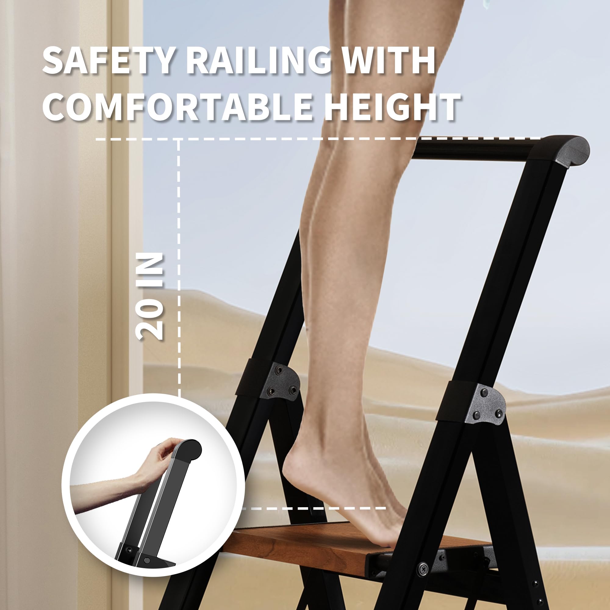 BEFITMACE ladder supports up to 330 lbs for various tasks