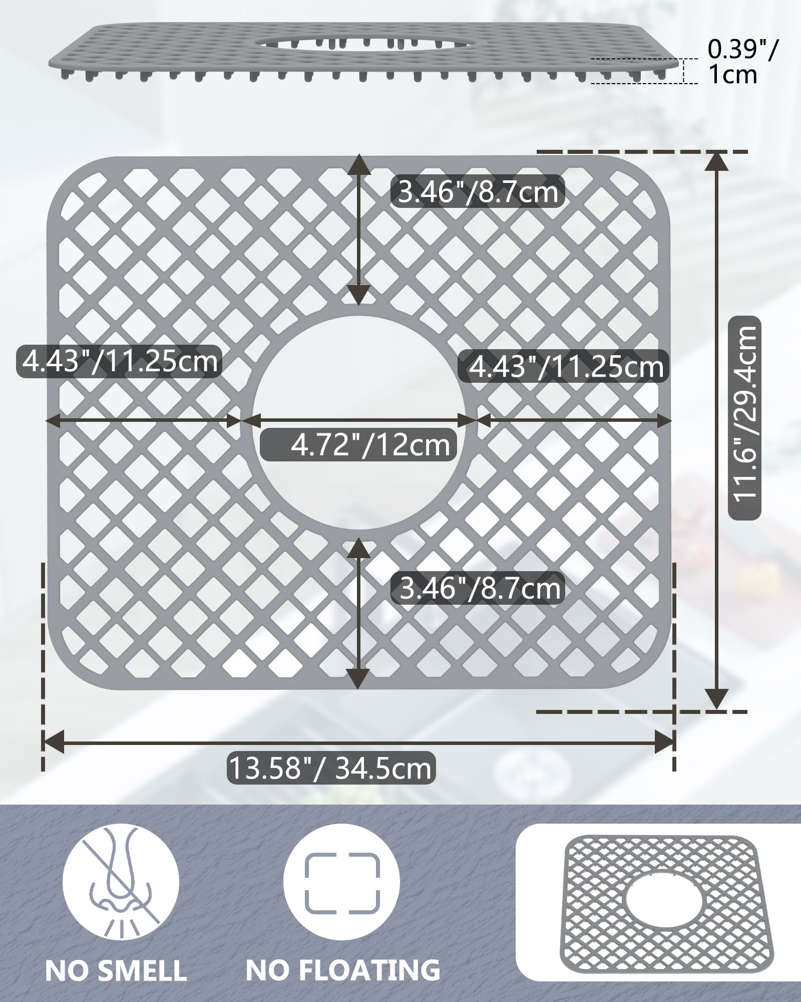 BEHOK lozenge-pattern protector offers durable, non-slip protection for sinks.
