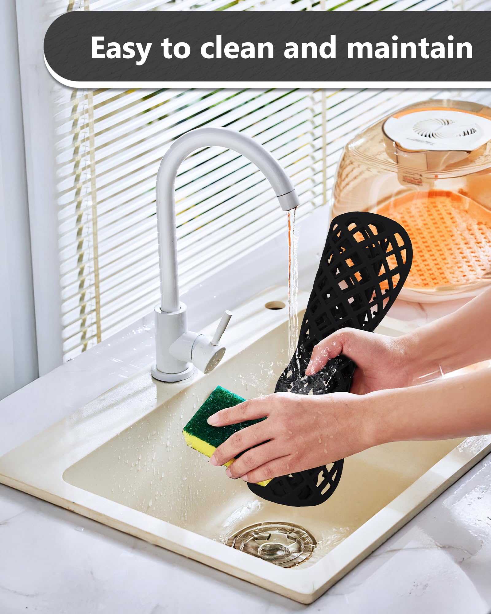BEHOK durable silicone material cushions pots and resists staining.