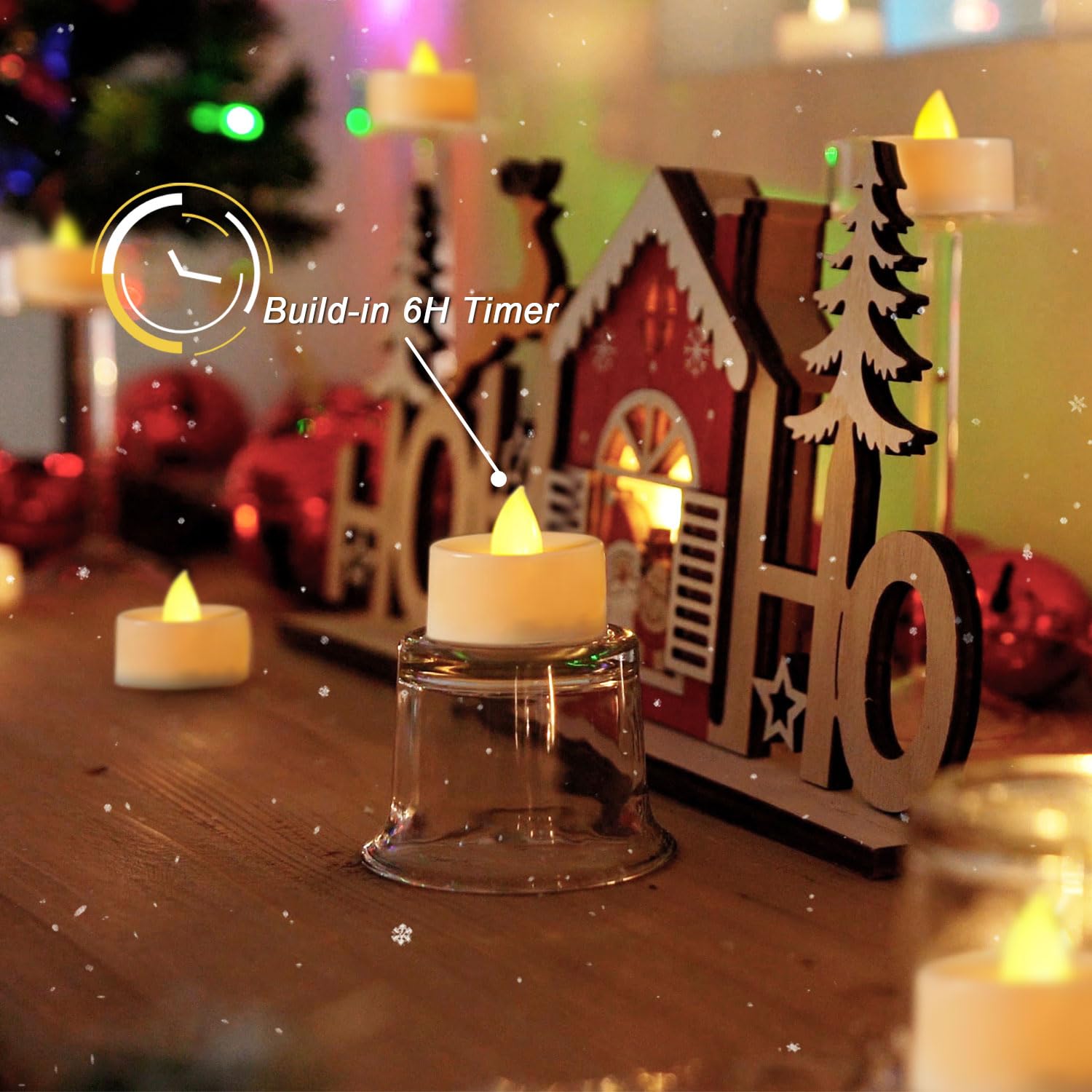 Beichi battery-powered tea light offers reliable 24-hour cycle.