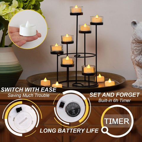 Beichi LED tea light emits warm yellow flame for cozy dinners.