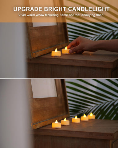 Beichi tea light on dining table for lasting mood lighting.