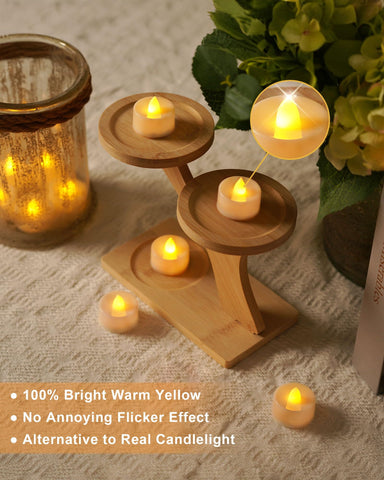 Beichi tea light in votive holder enhances table centerpiece ambiance.