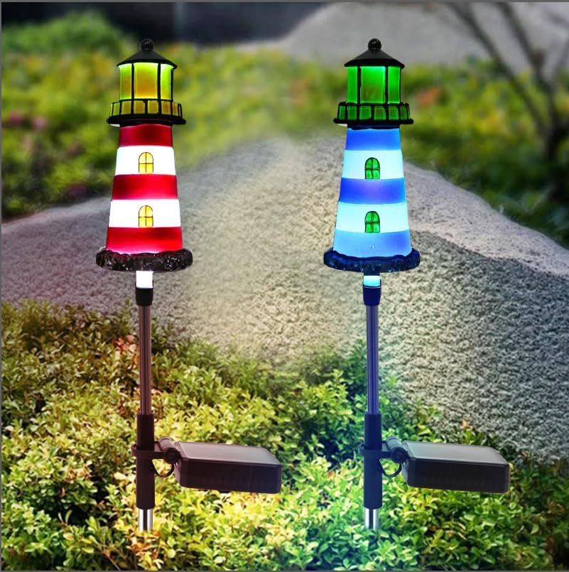 BEIDOULU Lighthouse solar light on walkway creates safe, decorative lighting.